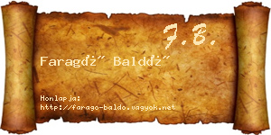 Faragó Baldó névjegykártya